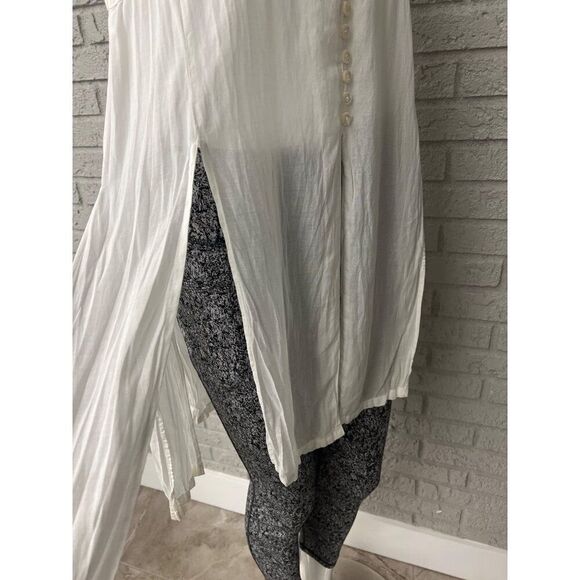 Danskin Sport Women White Crinkled Panel Tunic Top Shirt Size M - Picture 5 of 6